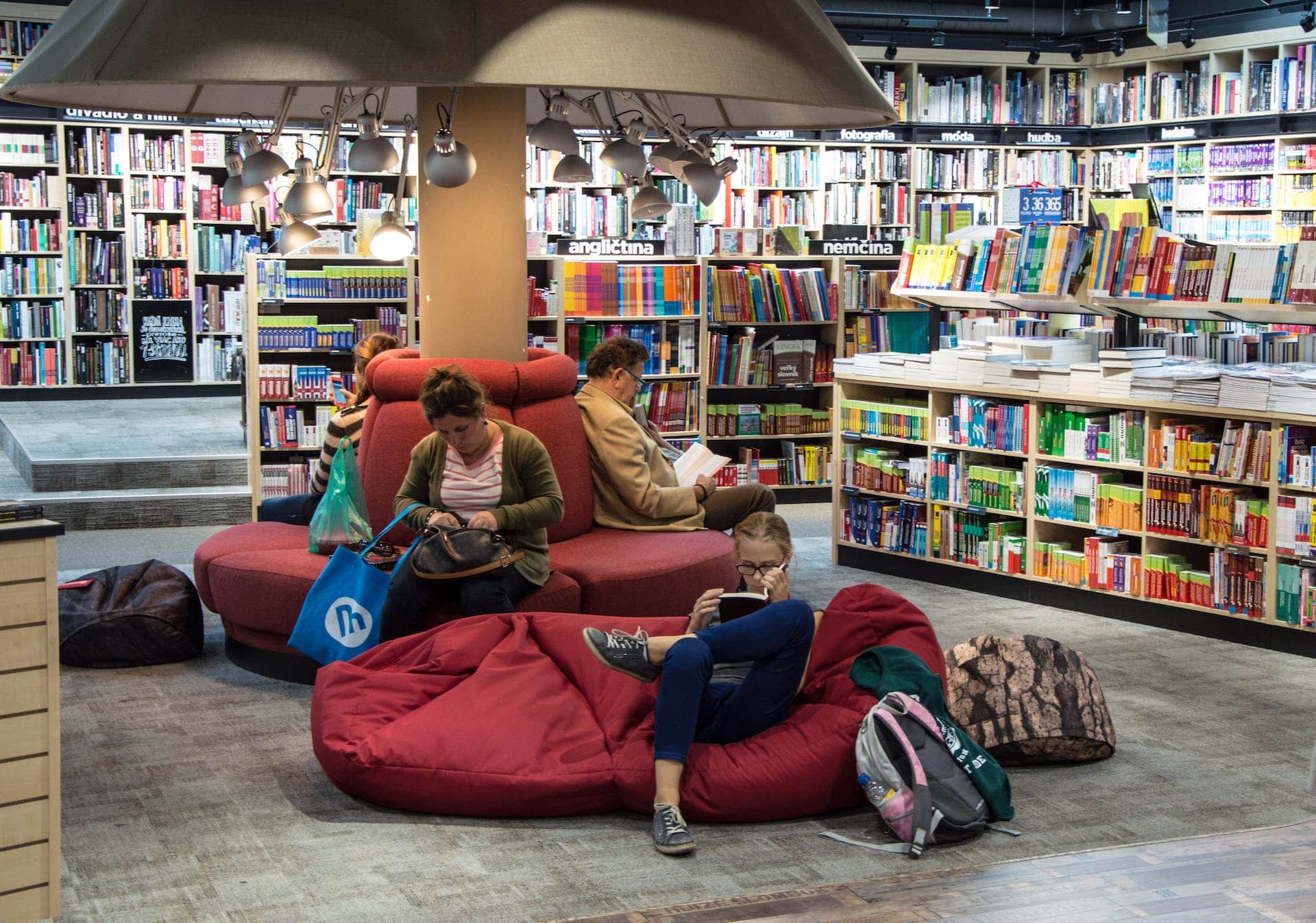 people reading books